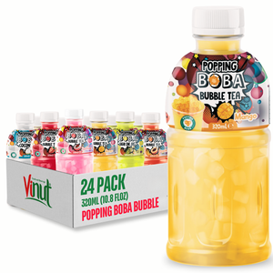 เครื่องดื่มน้ำมะม่วงชาระบับเบิ้ล popping Boba 330ml ผลิต vinut | น้ำตาล0ฉลากส่วนตัวตัวอย่างฟรี oemodm - Product Image 1