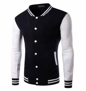 เสื้อแจ็คเก็ตเบสบอลแขนยาวแบบมีซิปด้านหน้าสำหรับผู้ชาย ออกแบบเองได้ตามสั่ง ขายส่ง ผลิตจากผ้าขนสัตว์ 100% - Product Image 4