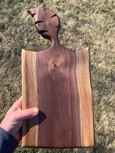 Handcrafted Natural Walnut Solid <b>Wooden</b> Dessert Fruits Vegetables Custom Cutting Serving Chopping Board for Kitchen with Handle - Product Image 2