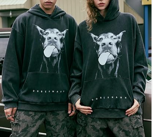 Sweat-shirt à capuche unisexe à imprimé graphique, haut ample pour homme, streetwear vintage décontracté, tunique taille XXS, haut esthétique uni - Product Image 4