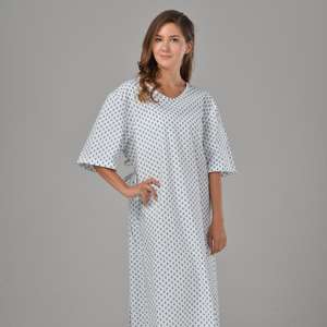 Robe d'hôpital unisexe en coton avec impression à pois réutilisable et uniforme de patient pour femmes bon marché en vente en gros - Product Image 2