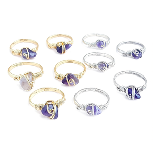 Trendy Fashion <b>Rings</b> with Gold and Silver Plating Natural Stone Detail for Resale - Product Image 2
