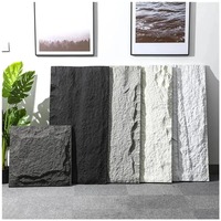 Panneau mural en pierre PU 3D léger pour extérieur, imitation roche décorative en polyuréthane