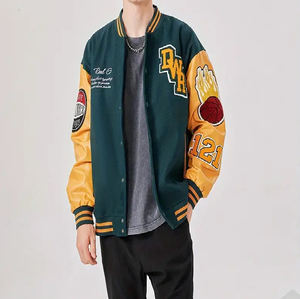 Chaquetas universitarias de estilo callejero personalizadas para hombre, diseño único de invierno con cuello levantado y parches de logotipo, chaqueta con etiquetas - Product Image 6