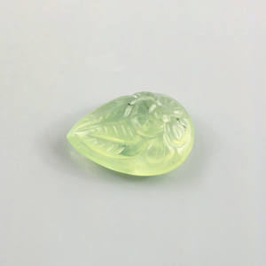 Art moghol fait à la main sculpture en poire coupe naturel Prehnite vert pierre précieuse en vrac bijoux faits à la main pierres précieuses en vrac produit - Product Image 1