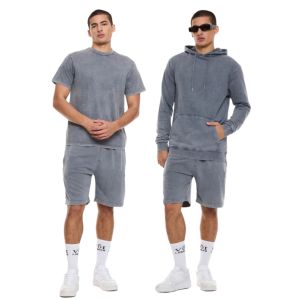 Conjunto de pantalones cortos con capucha para hombre de alta calidad, ropa de calle, conjunto de dos piezas informal de lana térmica, Sudadera con capucha con conjuntos cortos a juego - Product Image 5