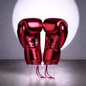 Gants d'entraînement professionnels en cuir métallisé irisé avec fermeture à lacets et rembourrage en mousse multicouche pour le sparring - Product Image 3