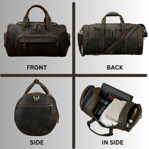 กระเป๋าหนังแท้สำหรับผู้ชาย, กระเป๋าหนังแท้สำหรับท่องเที่ยวความจุมากกระเป๋าหนังหรูกระเป๋าธุรกิจ - Product Image 5