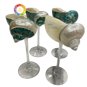 Coupe de coquillages tropicaux Barre de coquillages naturels Verre Eco Friendly Handmade Cocktail Party Export Supply - Product Image 2