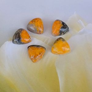 Bumble Bee Jasper Cabochon เครื่องประดับอัญมณีทรงลูกแพร์สามเหลี่ยม10มม. ปรับเทียบอัญมณีหลวมสำหรับการจัดหาจำนวนมาก - Product Image 4