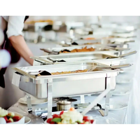 Nouvel arrivage : Ensemble de chauffe-plats en acier inoxydable pour buffet, capacité 8L, chauffe-aliments à gaz pour la restauration, les mariages et les restaurants