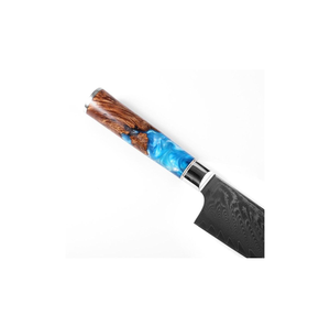 Diseño de cuchillo de madera y resina Mango de resina AZUL 1 Uds Juego de cuchillos de acero inoxidable Cuchillos de cocina Chef gran oferta - Product Image 2