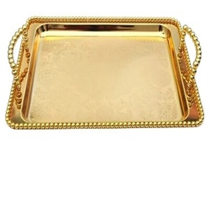 Durable handcrafted aluminum tray great for all seasons whether <b>used</b> as a decorative platform or for snack serving - Product Image 5