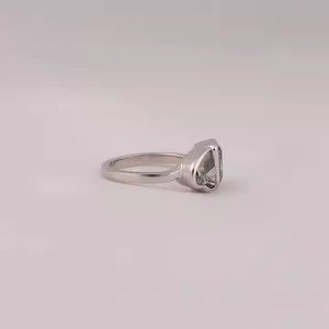 Anillo único de propuesta de oro sólido de 14kt para mujer con un diamante de laboratorio verde y anillos de diamantes finos de piedra de corte radiante de corazón - Product Image 6