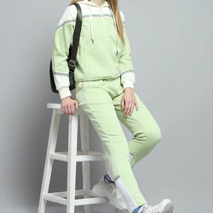 ชุดวอร์ม2ชิ้นสำหรับผู้หญิงชุดลำลองฤดูหนาวแขนยาวระบายอากาศได้ดีชุดออกกำลังกายในยิม - Product Image 4