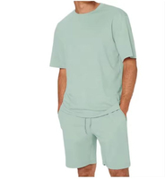 Ensemble de t-shirts décontractés respirants pour hommes, été, 2 pièces, vêtements de sport, 100% fibre de bambou, impression personnalisée de la marque, col rond, sans couture