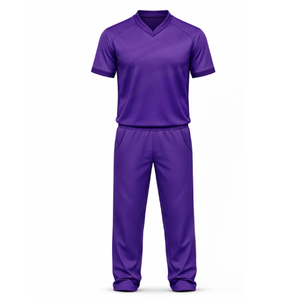 Uniforme de Cricket Morado con Logotipo Personalizado, Conjunto de Camiseta y Pantalones de Cricket con Patrón Tonal Sublimado y Transpirable para Hombre, Ropa Deportiva de Equipo - Product Image 1