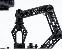Composant de robot imprimé en 3D, structure en treillis de nylon noir léger, pièce d'automatisation industrielle de haute précision, tolérance de 0,1