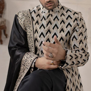 Diseño étnico personalizado Sherwani cómodo para hombre para invierno para fiesta mejor precio al por mayor - Product Image 2