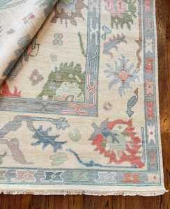 NOEUD RUG Tapis Oushak Pastel de haute qualité 6x9 traditionnel brodé pour la maison hôtels salon et restaurants - Product Image 5