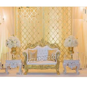 Stylish Wedding Sofa Set for <b>Indian</b> Weddings Maharaja White Sofa Set for Weddings Royal Sofa Set for Reception Stage - Product Image 1