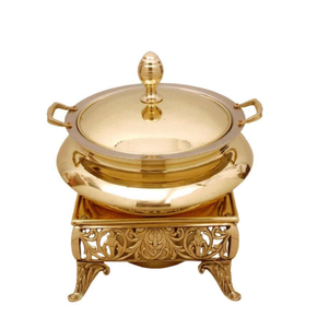 Plat de chauffe-plats moderne en métal fini or très durable pour hôtel et restaurant cuisine restauration et service de qualité standard - Product Image 1