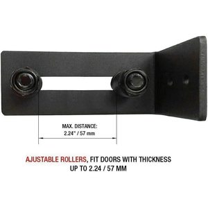 Quincaillerie murale réglable de style industriel pour porte de grange avec support coulissant et 2 roulettes - Product Image 2