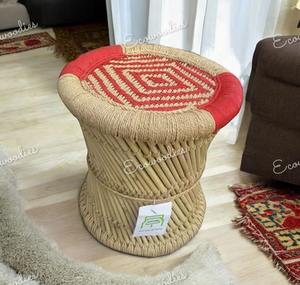 Taburete de caña Sarkanda de mimbre de bambú Natural hecho a mano auténtico estilo de diseño moderno para sala de estar consola con incrustaciones de hueso de jardín - Product Image 6