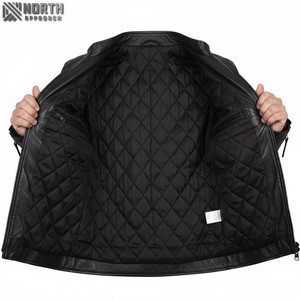 Nueva chaqueta de cuero informal de alta calidad para hombre con decoración bordada chaqueta de bombardero personalizada - Product Image 6