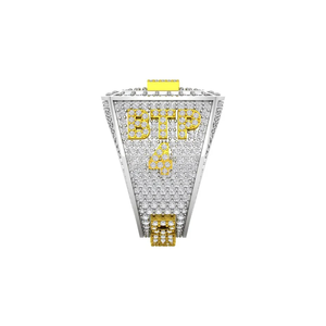 Anillo de oro blanco de 14 quilates con diamantes de imitación Hip Hop para fiesta de boda estilo de lujo VVS1 Lab Grown Diamond Champion Ring para hombres - Product Image 4