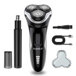 Afeitadora Eléctrica Recargable para Hombre, Impermeable, para Uso en Seco y Húmedo, Recortadora de Vello Nasal y Patillas, IPX7, Repuesto para Afeitadora Facial de Uso en Seco y Húmedo - Product Image 2