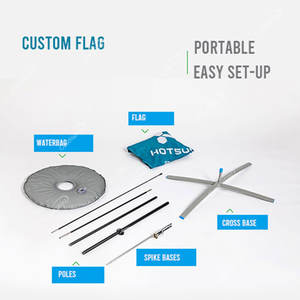 ชุดเสาธงขนนกทรงหยดน้ำสี่เหลี่ยมผืนผ้าสำหรับชายหาดเสาธงยักษ์ทำจากไฟเบอร์กลาสอลูมิเนียม - Product Image 6