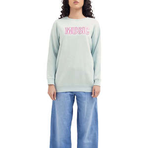 Sweats à capuche tricotés solides et décontractés à logo personnalisé pour femmes Sweat-shirt en coton à manches longues et col rond avec logo avant Design personnalisé - Product Image 1