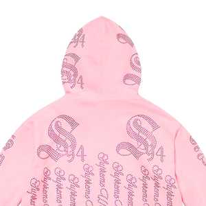 Sweat à capuche unisexe personnalisé de haute qualité, grande taille, noir, lourd pour l'hiver, orné de strass, motif uni, meilleur prix - Product Image 4