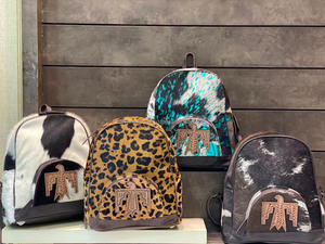 Sac à dos en cuir taillé à la main de mode occidentale Sac à dos en cuir véritable métallisé de haute qualité Sac à dos pour femmes - Product Image 2