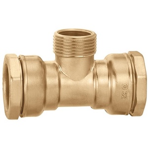 Conector en T de latón Caleffi con rosca macho de 32x1 pulgada y rosca hembra de 3/4 pulgada - Product Image 1