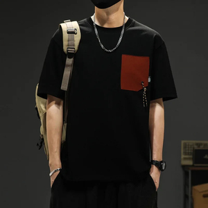 เสื้อยืดผู้ชายทรงหลวมฤดูร้อนคอกลมแขนสั้นคอกลมแขนสั้นลำลองบางระบายอากาศทันสมัย - Product Image 3