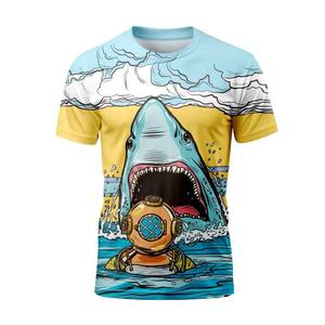 เสื้อยืดพิมพ์ลายโพลีเอสเตอร์แบบเต็มตัวลำลองพิมพ์ลายระเหิดแบบทั่วร่างกายแบบ3D สินค้าส่งเสริมการขายแบบผ้านอนวูฟเวน - Product Image 1