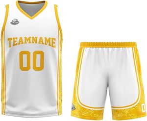 Ensemble de maillots de basket-ball réversibles antibactériens personnalisés 100% polyester respirant unisexe pour votre propre équipe de basket-ball - Product Image 5