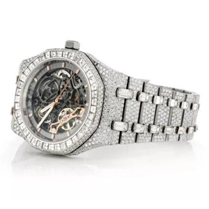 Trending Iced out Moissanite Watch reloj de diamante incoloro para hombres La mejor calidad Precio al por mayor - Product Image 1