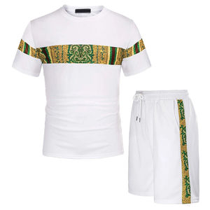 Ensemble short d'été Ensemble deux pièces de survêtement pour hommes Ensemble short décontracté avec logo personnalisé Vêtements de sport Vente en gros Ensemble short - Product Image 1