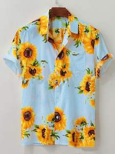 เสื้อเชิ้ตผู้ชายลายดอกไม้พิมพ์ลายดิจิตอล 3 มิติ สำหรับฤดูร้อน สไตล์ลำลอง แขนสั้น ทรงหลวม เหมาะสำหรับวันหยุดพักผ่อนที่ชายหาด - Product Image 3