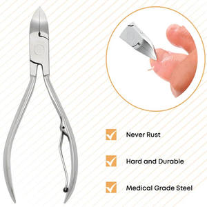 กรรไกรตัดเล็บสแตนเลสแบบตรงป้องกันการลื่นสุดหรูใบมีดตรงสำหรับการตัดนิ้วมือและเท้าอย่างปลอดภัย - Product Image 2