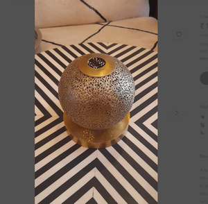 Small moroccan brass <b>table</b> <b>lamp</b> in ball shape Coustmized Moroccan <b>table</b> <b>lamp</b> brass light best selling product of 2022 - Product Image 2