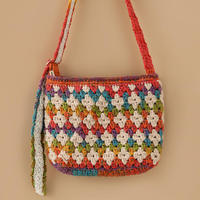 Bolso de Mano para Mujer, Otoño Invierno, Hecho a Mano con Hilo, Mochila de Ganchillo, Tejido de Lana, Maillard, Bolso Cruzado de Doble Asa