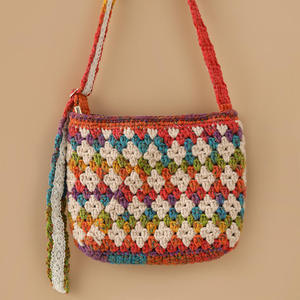 Autumn Winter <b>Ladies</b> Tote Hand-made Yarn <b>Backpack</b> Crochet Knitted Wool Maillard Double Shoulder Crossbody Bag Hand-made Yarn - Product Image 5