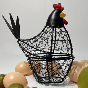 Wireframe Iron <b>Egg</b> Basket Lightweight Breathable <b>Eco</b>-Friendly Multifunction Storage Rustic Kitchen Design Available Wholesale - Product Image 6