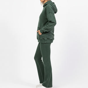 Ensemble survêtement streetwear ample à lavage acide, avec logo personnalisé, pantalon de survêtement confortable et ample, et sweat à capuche zippé oversize, vente chaude - Product Image 5
