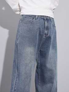 Jeans en denim doux pour hommes vêtements tendance pantalons cargo décontractés à jambes larges vêtements pantalons jeans baggy - Product Image 6