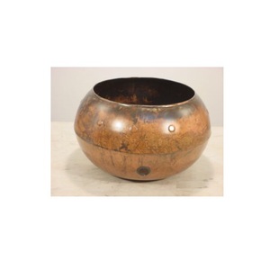 Bol à tuyau en métal martelé antique en laiton pour l'arrosage des plantes à la maison et au jardin, utilisation décorative, bol à tuyau de jardin en métal - Product Image 6
